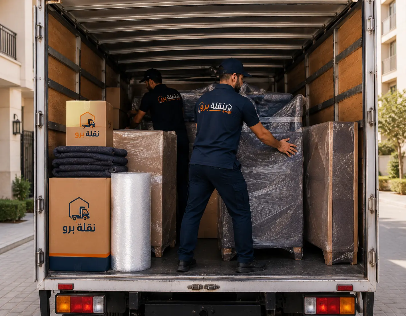 تحميل العفش بشكل منظم داخل عربية نقلة برو