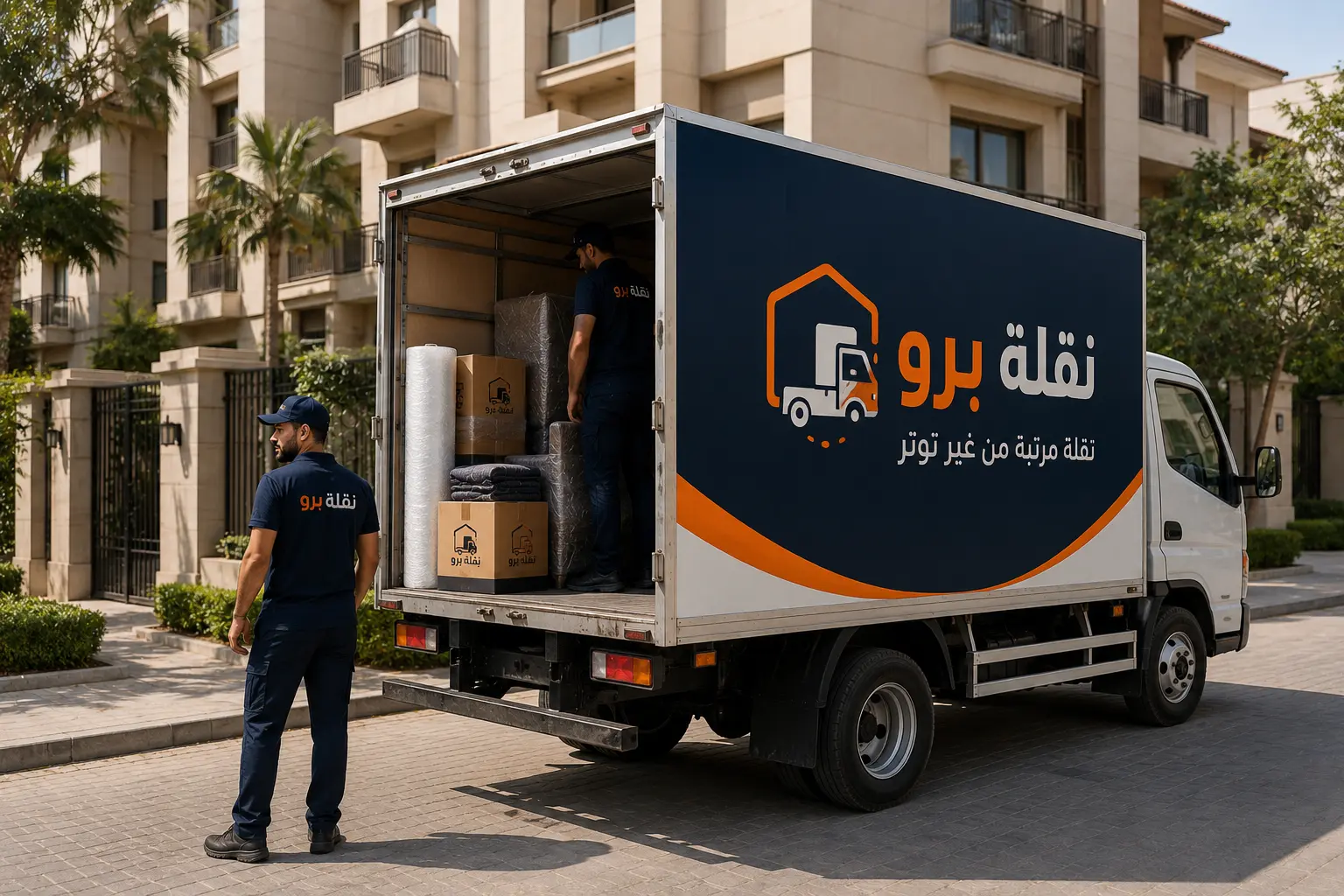 عربية نقلة برو مجهزة أمام مكان سكني